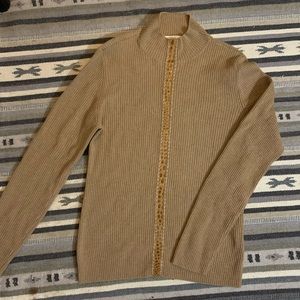 Vintage Escada Wool mock turtleneck sweater tan S38